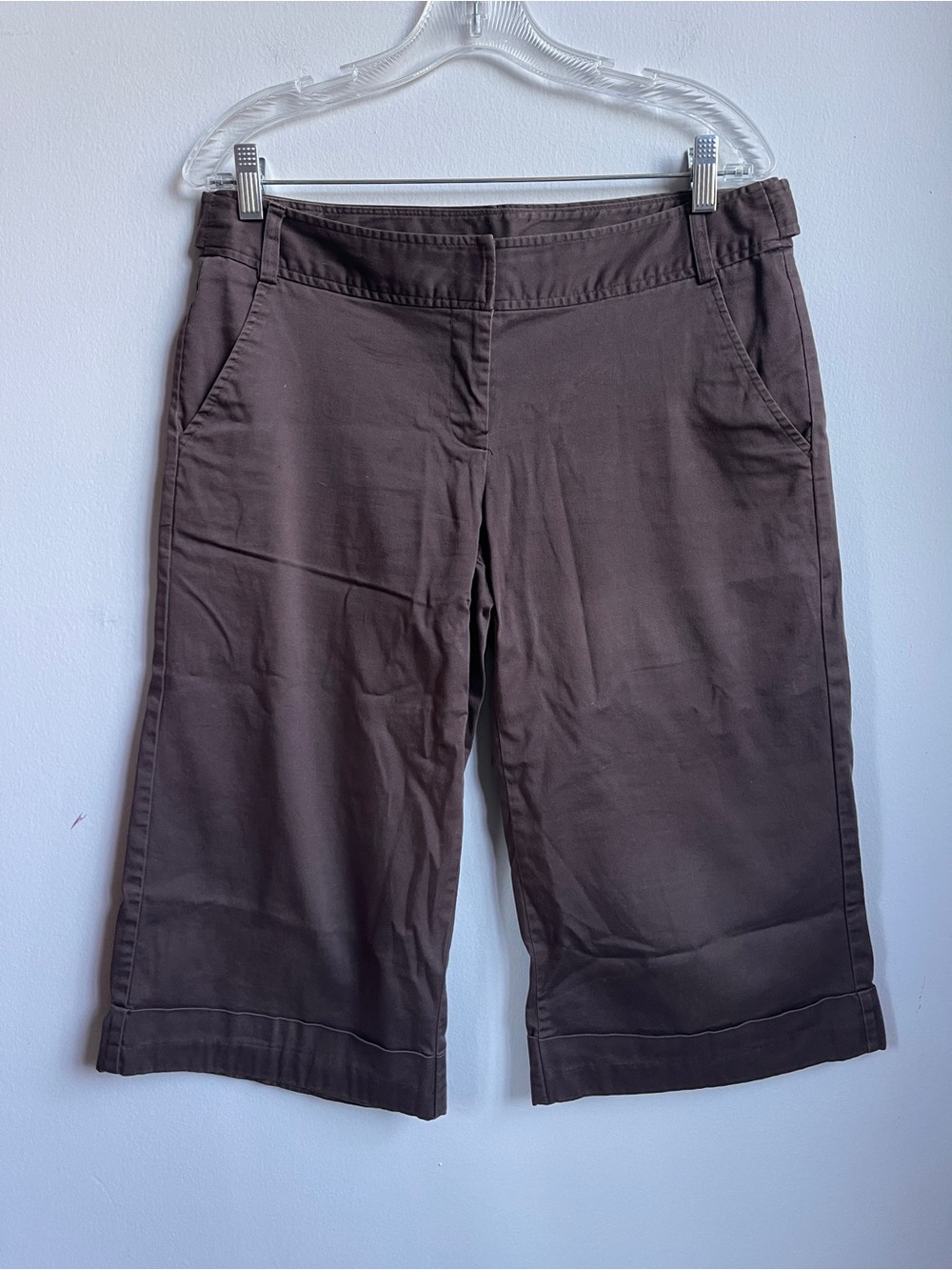 Vintage Y2K Women's Brown Wide-Leg Capri Crop Pants